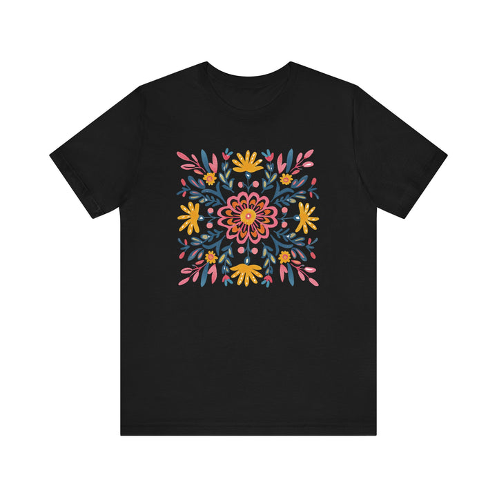 Loose Cotton T-shirt - MANDALA FLOWERS