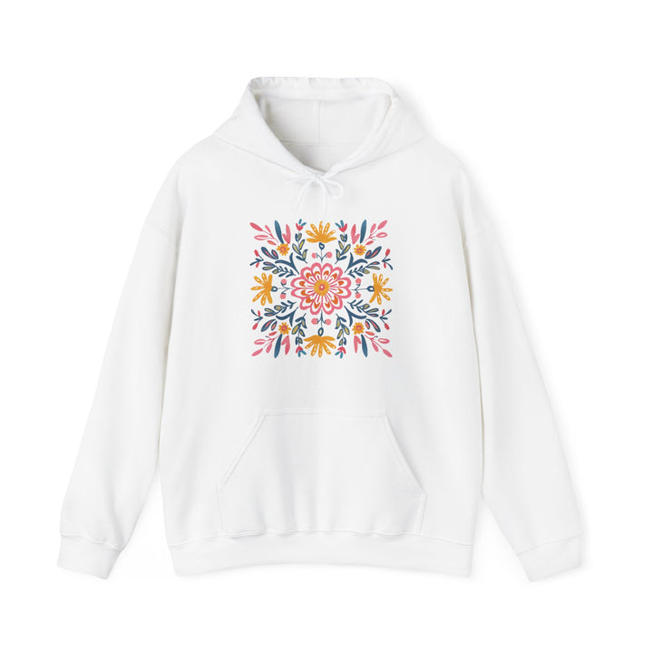 Cotton Sweatshirt Hoodie - MANDALA FLOWERS