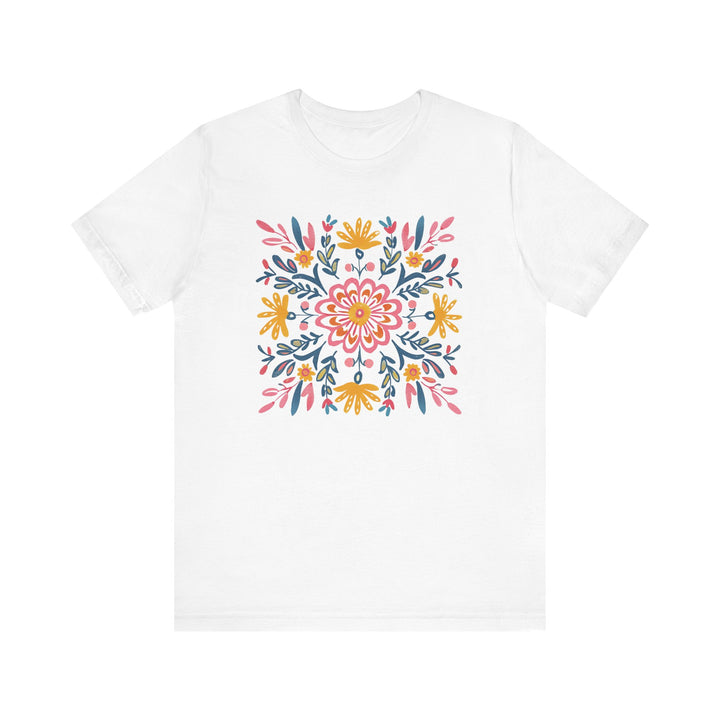Loose Cotton T-shirt - MANDALA FLOWERS