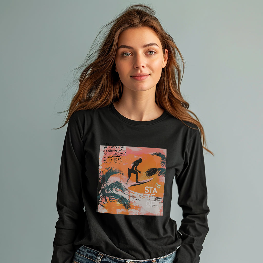 Long-sleeved cotton t-shirt - SURF YOUR WAVE x