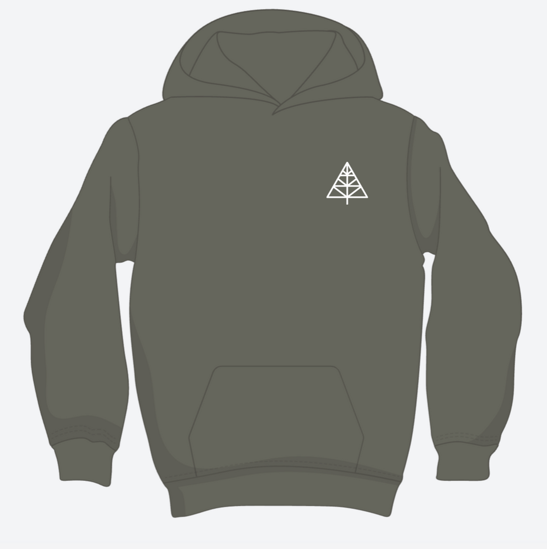 Cité Jardin hoodie - white logo (American Apparel RF498)