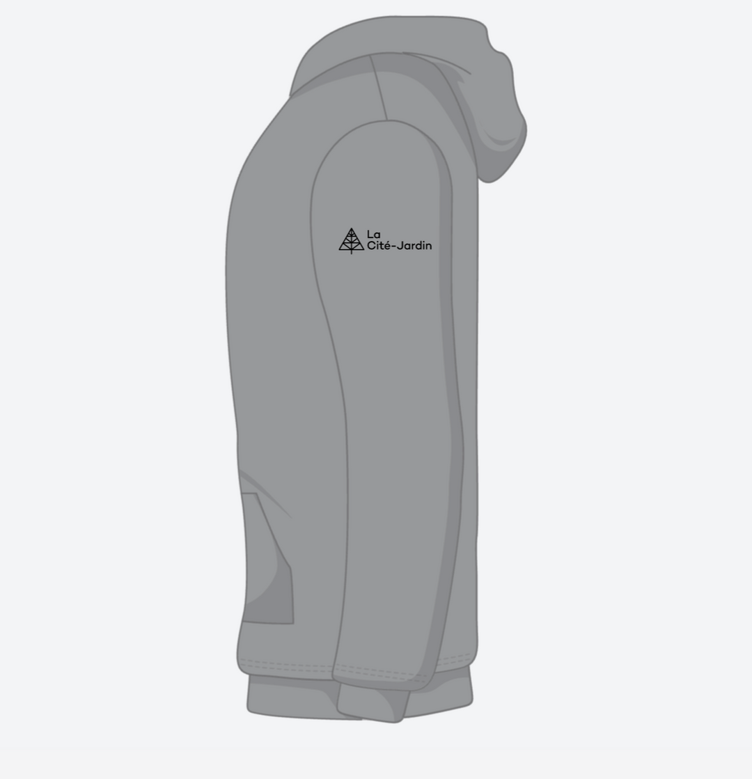 Cité Jardin Hoodie - black logo (American Apparel RF498)