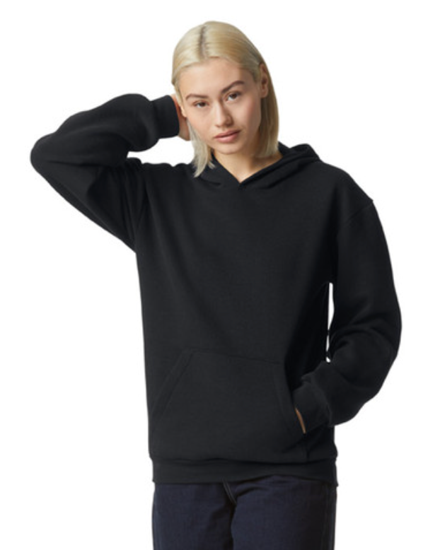 Cité Jardin hoodie - white logo (American Apparel RF498)