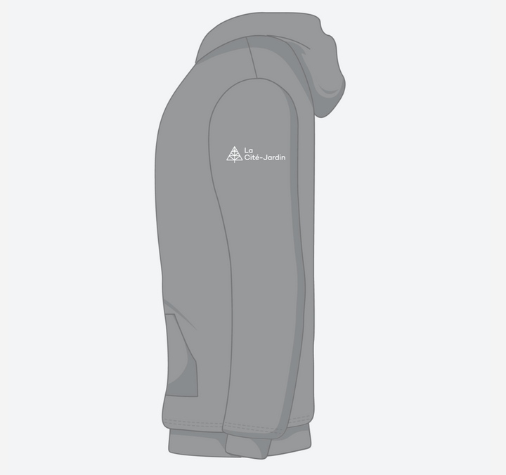 Cité Jardin Hoodie - Green multi-centered logo + white (American Apparel RF498)