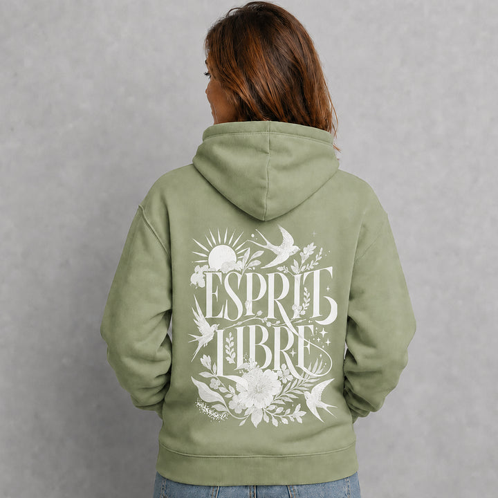 Hoodie ESPRIT LIBRE sauge – Confort Everyday