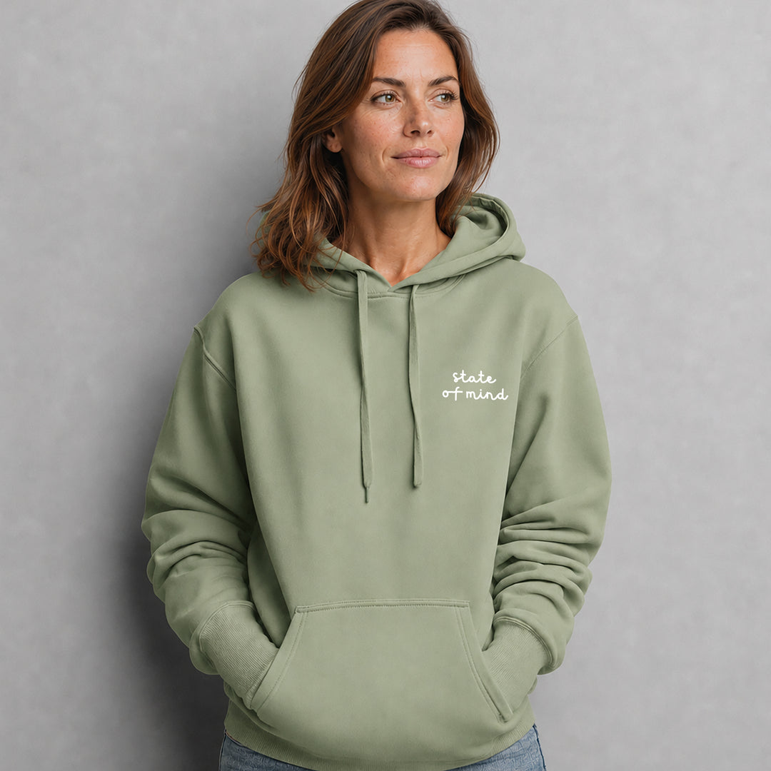 Hoodie FRAGILE sauge – Confort Everyday