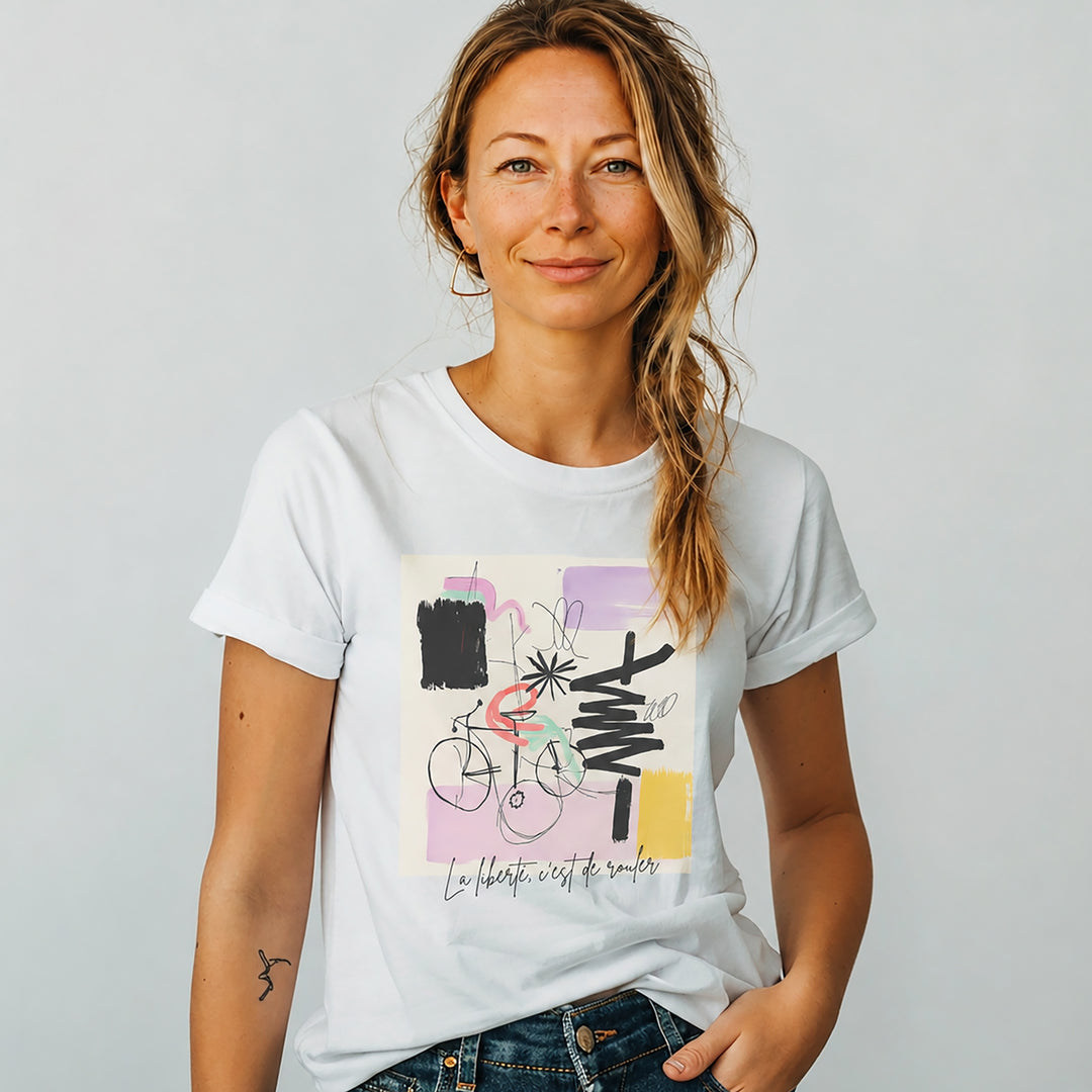 Loose Cotton T-shirt - FREEDOM IS ROLLING