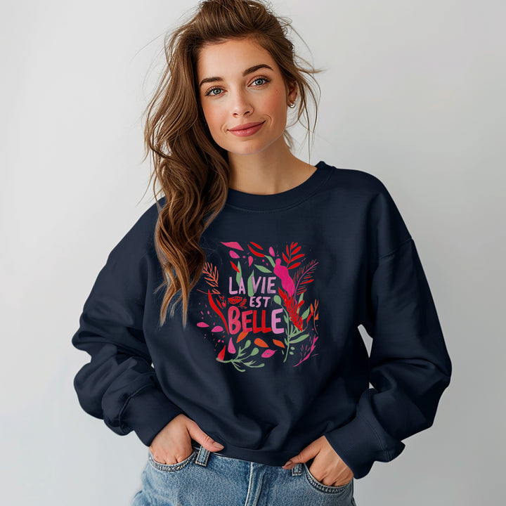 Chandail Crewneck Coton - LA VIE EST BELLE 2