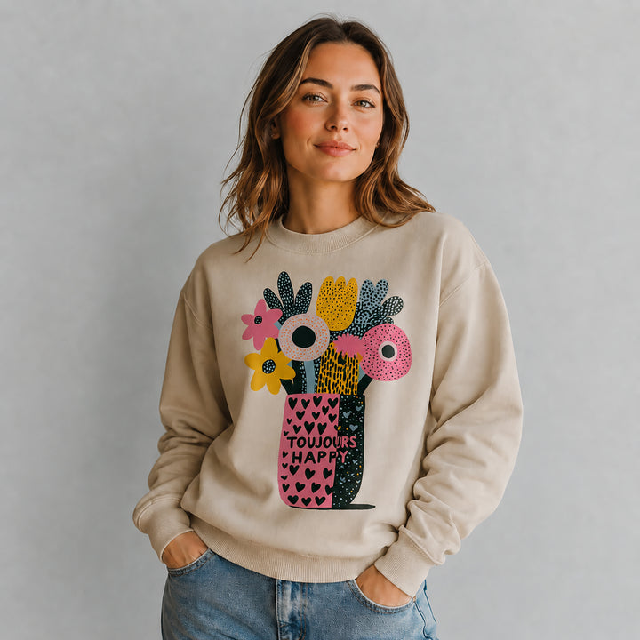 Chandail TOUJOURS HAPPY | Crewneck Confort
